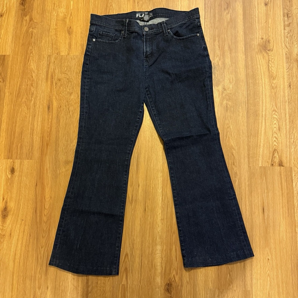 New‎ York & Co. Jeans Women's Size 12 Flare Leg Low Rise Pants (36x27.5) Hemmed
